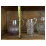 Set of 5 Vintage Glass Pitchers with Unique Patterns