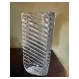 Clear Twisted Design Glass Vase - 8 Inches Tall