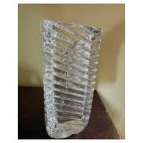 Clear Twisted Design Glass Vase - 8 Inches Tall