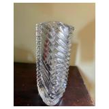 Clear Twisted Design Glass Vase - 8 Inches Tall