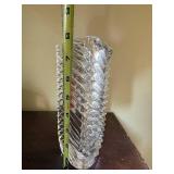 Clear Twisted Design Glass Vase - 8 Inches Tall