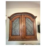 German Baroque burr walnut veneer secretaire bookcase, also known as a writing cabinet.  Possibly 18th Century