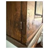 German Baroque burr walnut veneer secretaire bookcase, also known as a writing cabinet.  Possibly 18th Century