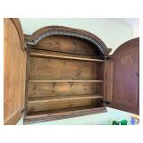 German Baroque burr walnut veneer secretaire bookcase, also known as a writing cabinet.  Possibly 18th Century