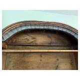 German Baroque burr walnut veneer secretaire bookcase, also known as a writing cabinet.  Possibly 18th Century