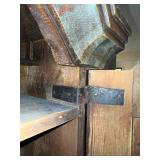 German Baroque burr walnut veneer secretaire bookcase, also known as a writing cabinet.  Possibly 18th Century