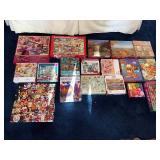 Lot of 15 Mixed Jigsaw Puzzles 300-1000 Pieces Various Brands & Themes