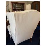 Elegant Cream Upholstered Wingback Chair