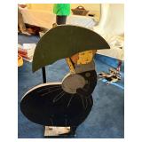 Vintage Wooden Cutout of Woman with Umbrella