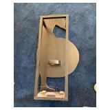 Vintage Wooden Cutout of Woman with Umbrella