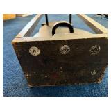 Vintage Wooden Cutout of Woman with Umbrella