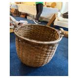 Large Vintage Woven Basket with Handles