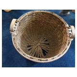 Large Vintage Woven Basket with Handles