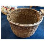 Large Vintage Woven Basket with Handles