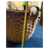 Large Vintage Woven Basket with Handles