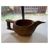 Vintage Hand Carved Wooden Bird Shaped Bowl with Handle