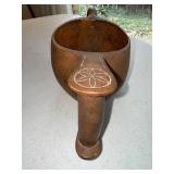 Vintage Hand Carved Wooden Bird Shaped Bowl with Handle