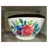 Vintage Floral Ceramic Bowl with Unique Base Mark