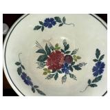 Vintage Floral Ceramic Bowl with Unique Base Mark