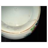 Vintage Floral Ceramic Bowl with Unique Base Mark