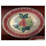 Vintage Stick spatter Camellia pattern ironstone dishes Floral Ceramic Plates Set of 3
