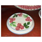 Vintage Stick spatter Camellia pattern ironstone dishes Floral Ceramic Plates Set of 3