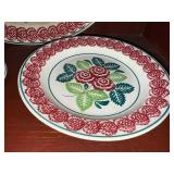 Vintage Stick spatter Camellia pattern ironstone dishes Floral Ceramic Plates Set of 3