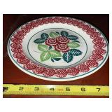 Vintage Stick spatter Camellia pattern ironstone dishes Floral Ceramic Plates Set of 3