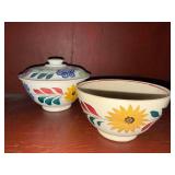 Vintage Aker & Co. Ltd. Hand-Painted Ceramic Bowls, England