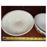 Set of 3 Vintage Hand-Painted Floral Ceramic Bowls