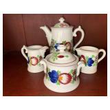 Vintage Villeroy & Boch Stick Spatter Floral Tea Set - 4 Piece