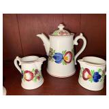 Vintage Villeroy & Boch Stick Spatter Floral Tea Set - 4 Piece