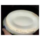 Vintage Villeroy & Boch Floral Stick Spatter Serving Set - 2 Plates & Gravy Boat