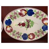 Vintage Villeroy & Boch Floral Stick Spatter Serving Set - 2 Plates & Gravy Boat