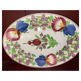 Vintage Villeroy & Boch Floral Stick Spatter Serving Set - 2 Plates & Gravy Boat