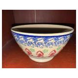 Vintage Ceramic Stick Spatter Floral Pattern Bowl