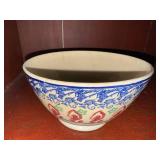 Vintage Ceramic Stick Spatter Floral Pattern Bowl