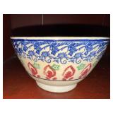 Vintage Ceramic Stick Spatter Floral Pattern Bowl