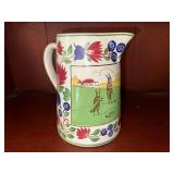 Antique C 1900 ~ Stick Spatter Rabbitware Rabbit Ironstone Pitcher - Golf