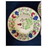 Set of 3 Hand-Painted Floral Pattern Ceramic Plates