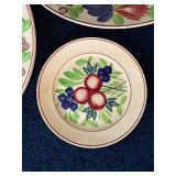 Set of 3 Hand-Painted Floral Pattern Ceramic Plates