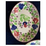 Set of 3 Hand-Painted Floral Pattern Ceramic Plates