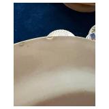 Set of 3 Hand-Painted Floral Pattern Ceramic Plates