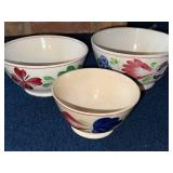 Set of 3 Vintage Floral Mixing Bowls Made in England