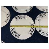 Set of 10 White Lattice Ceramic Plates, 10-Inch Diameter