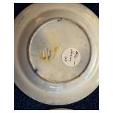 Antique Stick Spatter Ironstone Decorative Plates with Floral and Bird Patterns