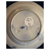 Antique Stick Spatter Ironstone Decorative Plates with Floral and Bird Patterns