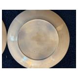 Pair of Antique Spatterware Floral Decorative Plates with Red Blue Green Pattern