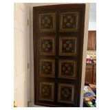 Antique Decorative Hand Painted Wooden Door Panel with Floral Design