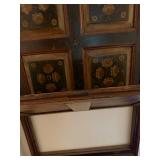 Antique Decorative Hand Painted Wooden Door Panel with Floral Design